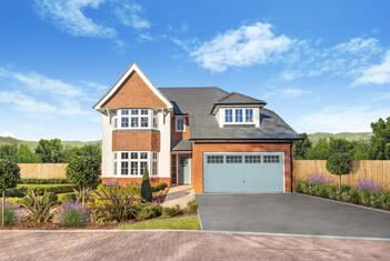 External image of Redrow 5 bedroom detached Hampstead home half brick half render with integral doub
