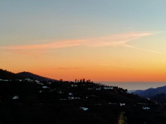 Sunset view across r