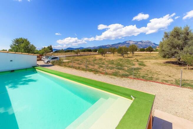 Swimming pool with countryside views