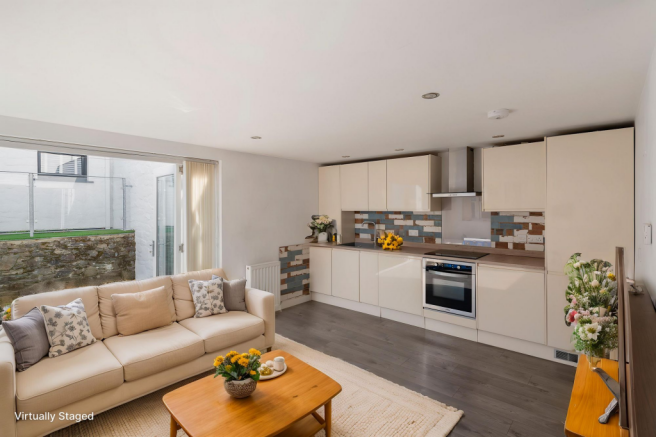 Virtually Staged Kitchen and Living Room, Clarence, Dartmouth Hilltops, Dartmouth