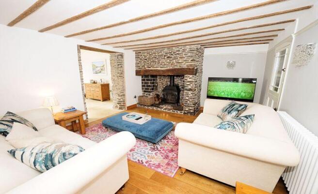 Living room with Inglenook fireplace