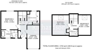 Ground Floor and First Floor Floorplan with Waterm