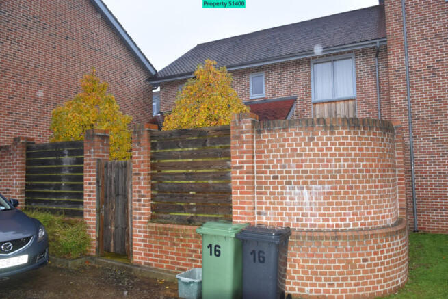 Rear view- From Garage side showing Bin Space