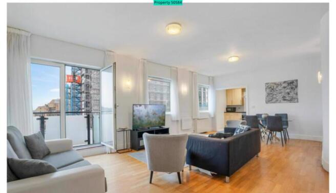 Open planned living and dining room
