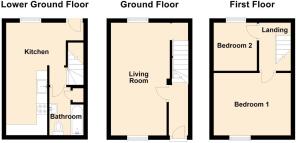 5 Penlan Terrace, Penrhyndeudraeth - all floors.JP