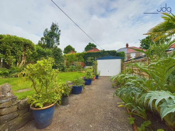 View from gate to garage