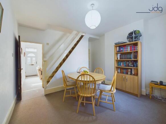 Dining room with access to basement
