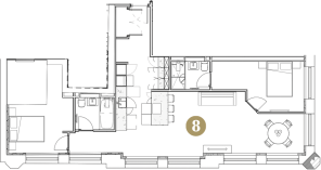 White Floor Plan With Circle