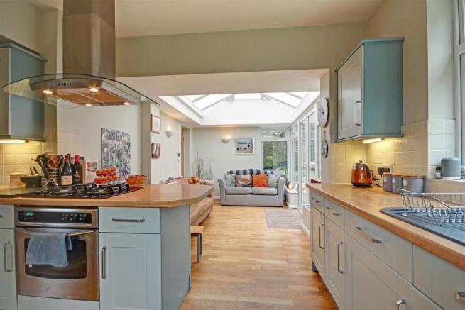 Open plan kitchen with family room