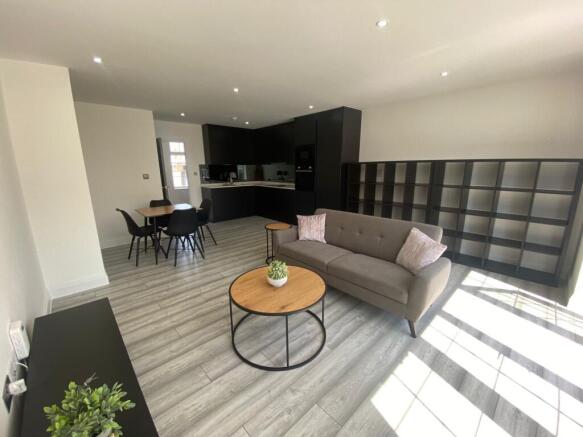 Open plan lounge kitchen