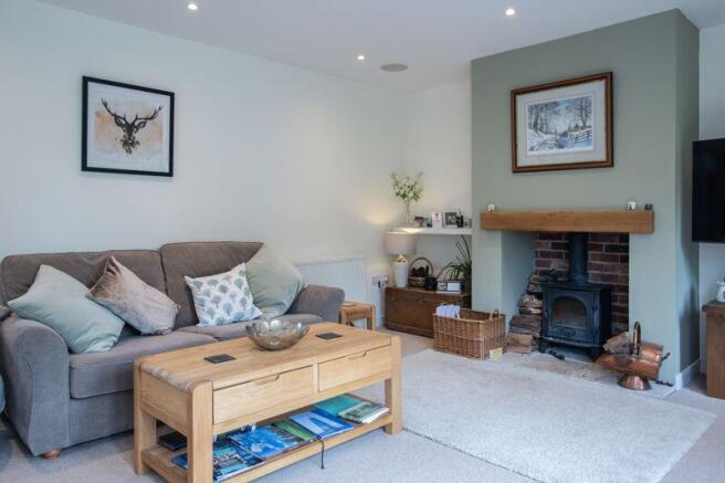 Sitting room with wood burning stove