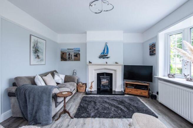Sitting room with wood burning stove