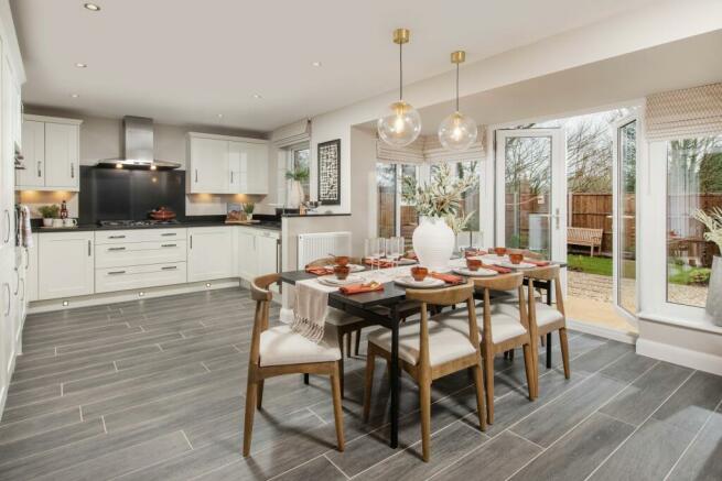 Holden kitchen-diner with French doors open to the garden