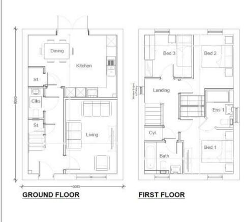 Three Bedroom Type 1 Floor plan