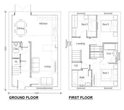 Three Bedroom Type 2 Floor plan