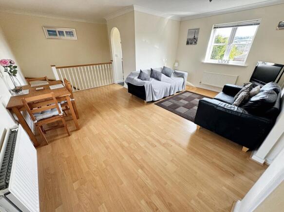 Open planned living and dining room