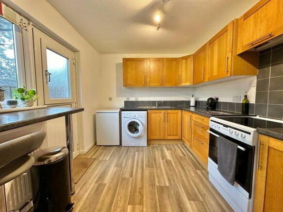 Kitchen with door to garden