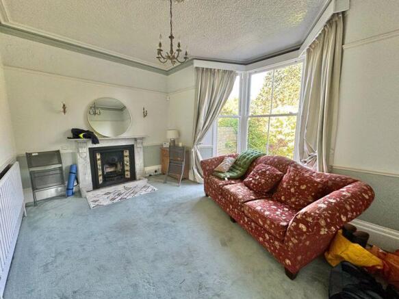 Living room with bay window
