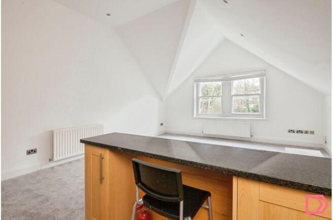 open plan living room view from kitchen