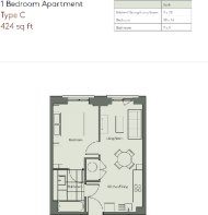 1 bed type C layout