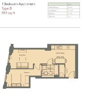 1 Bed Type B Layout