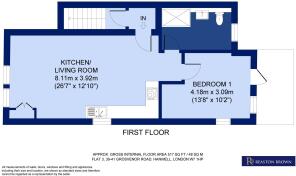 Flat 3 39-41 Grosvenor Road Hanwell London W7 1HP.