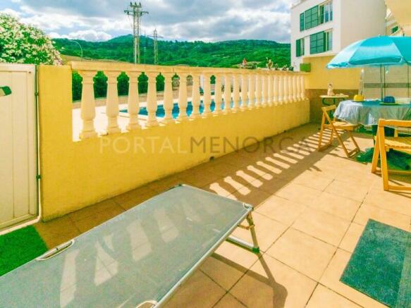 Comfortable ground floor terrace with terrace and pool in Mercadal