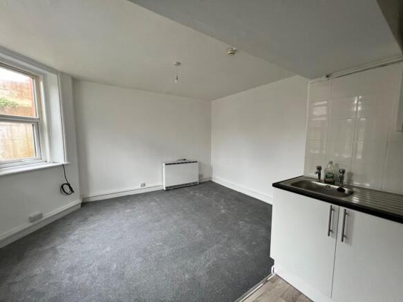 Open plan living room/kitchen