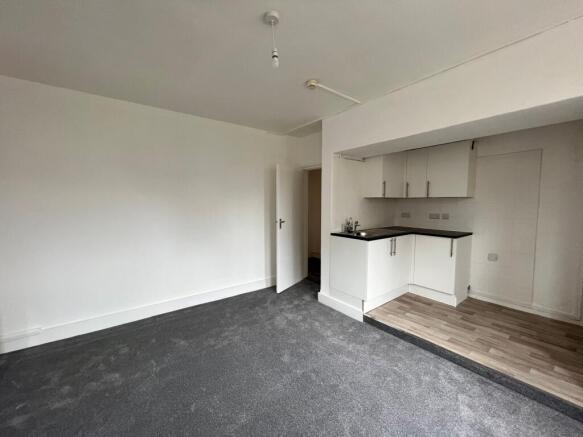Open plan living room/kitchen