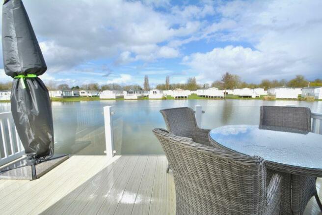 Sun deck overlooking lake