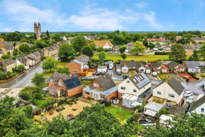 Aerial view towards town centre