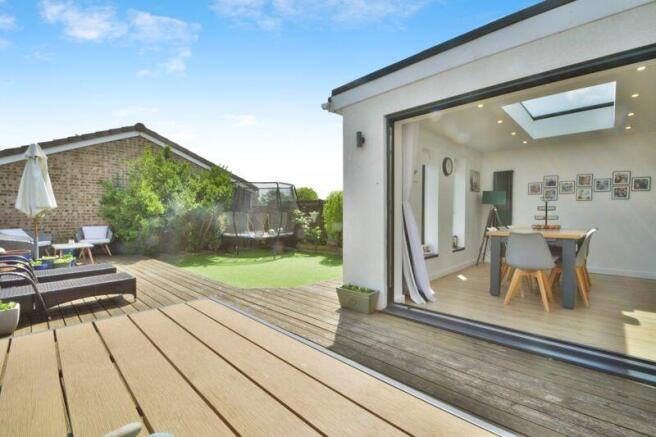 Garden and bifold doors to dining area