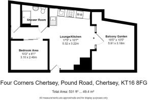 Flat 7, Four Corners Chertsey, Pound Road, Chertse