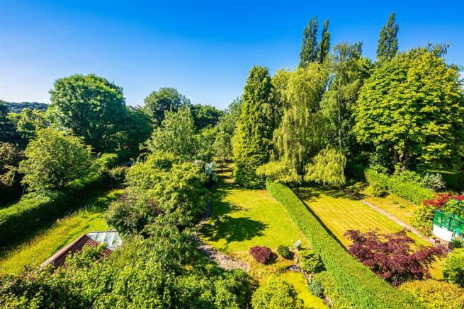 Aerial view over garden