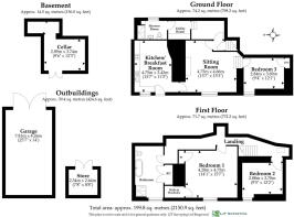 Floor Plan 1 Dairy Cottages, Breamore - all floors
