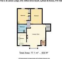Flat 3, St James Lodge, 219, Clifton Drive South, 
