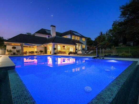 Twilight swimming pool