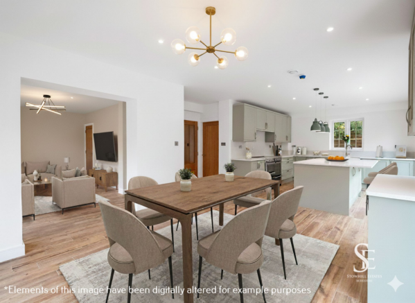 Dining Area to Kitchen & Living / Family Room