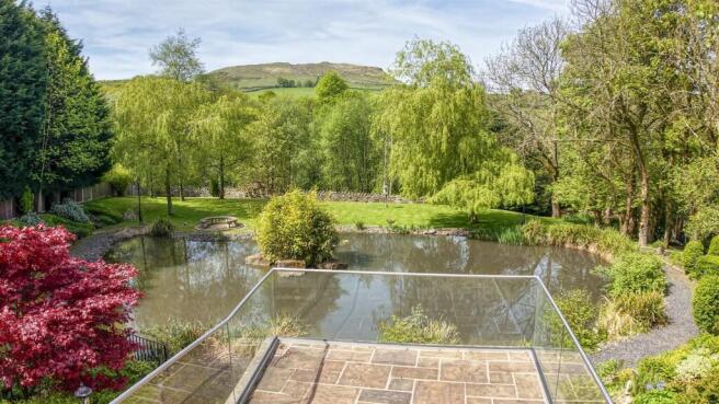 Rear View over Pond & Gardens