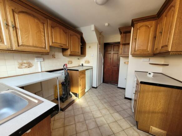 Kitchen from the back door. 
Undercounter fridge and Undercounter freezer included