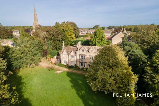 Aerial image of Greetham House, Greetham, Rutland