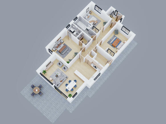 Oronsay 3 Bedroom Birdseye View