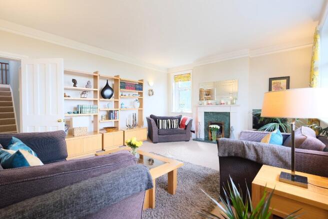 Sitting room with fireplace