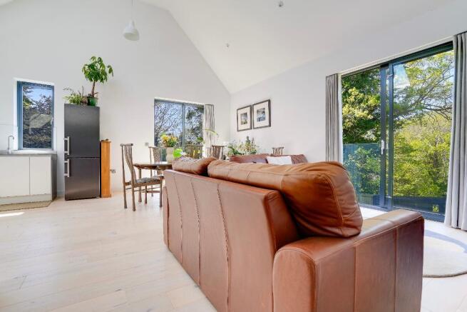 Living area with sliding glass doors