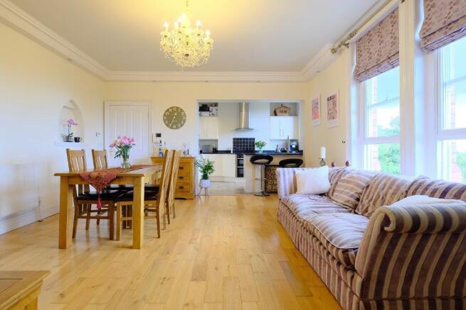 Sitting room, dining area and kitchen
