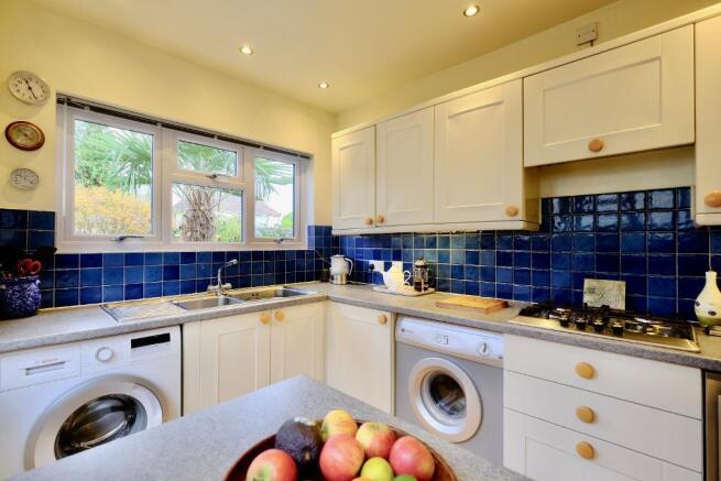 Kitchen with garden views