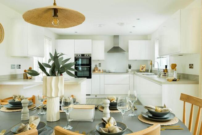 The open plan kitchen and dining area is the perfect place to entertain