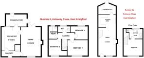 Floor plans for 6 & 6a Holloway Close, East Bridgf