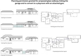 Glass walkway and garage conversion