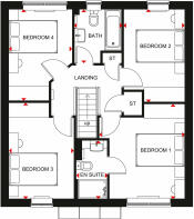 Typical Windermere 4 bedroom first floor plan